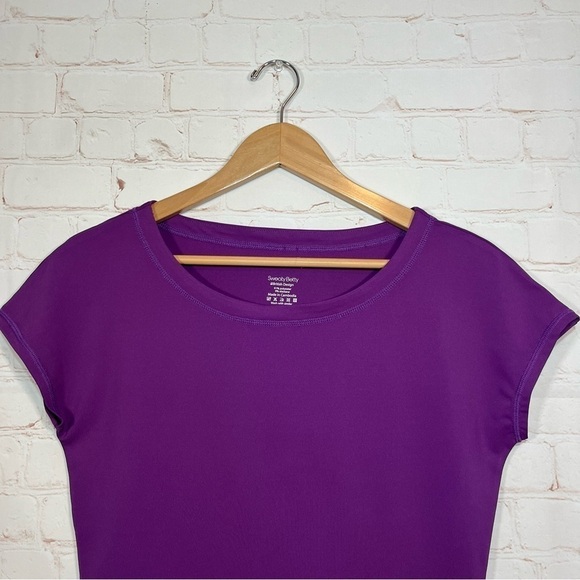 Sweaty Betty Shirt Womens XS Purple Athlete Seamless Workout Gym Cap Sleeve - Picture 2 of 7